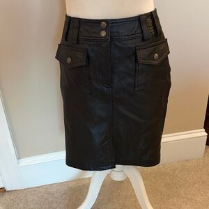 INC International Concepts Leather Pocket Pencil Skirt